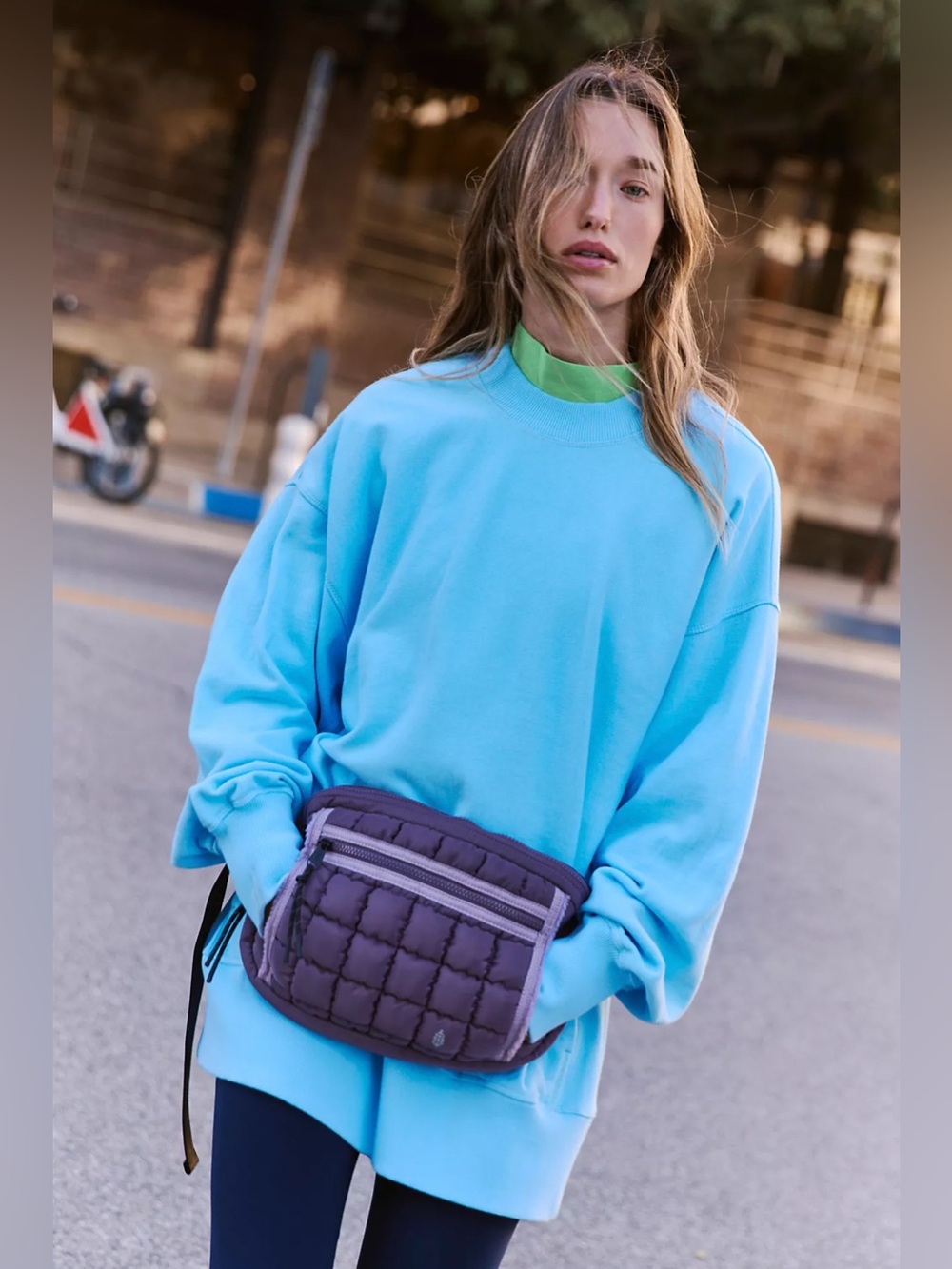 NWT! FP Free People Movement Quilted Muff Sling Bag